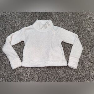 All in motion fuzzy sweatshirt with side collar zipper and pockets